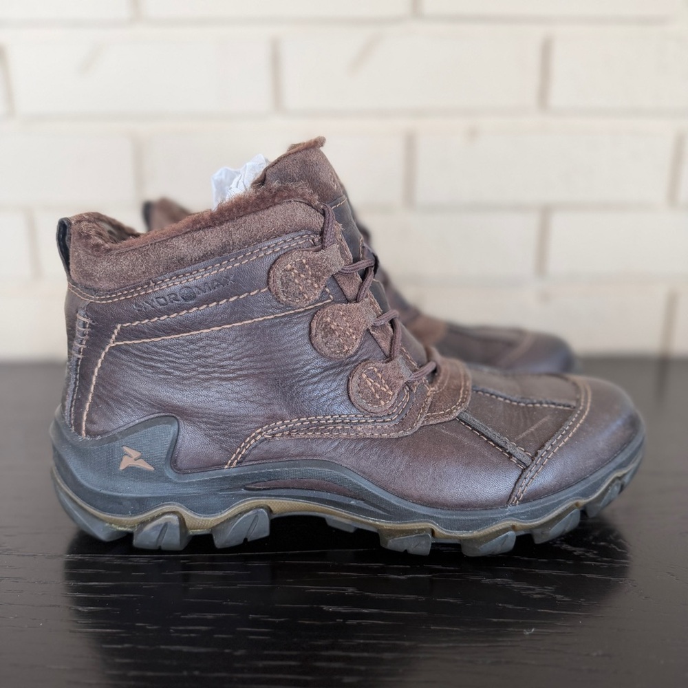 Ecco Boots 39 Women 8 Receptor Hydromax Shoe Brown Leather Hiking Boots Gorpcore